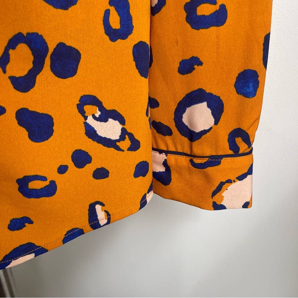 3.1 Phillip Lim x Target Animal Print Blazer Smoking Jacket Medium Orange Blue - Picture 3 of 8